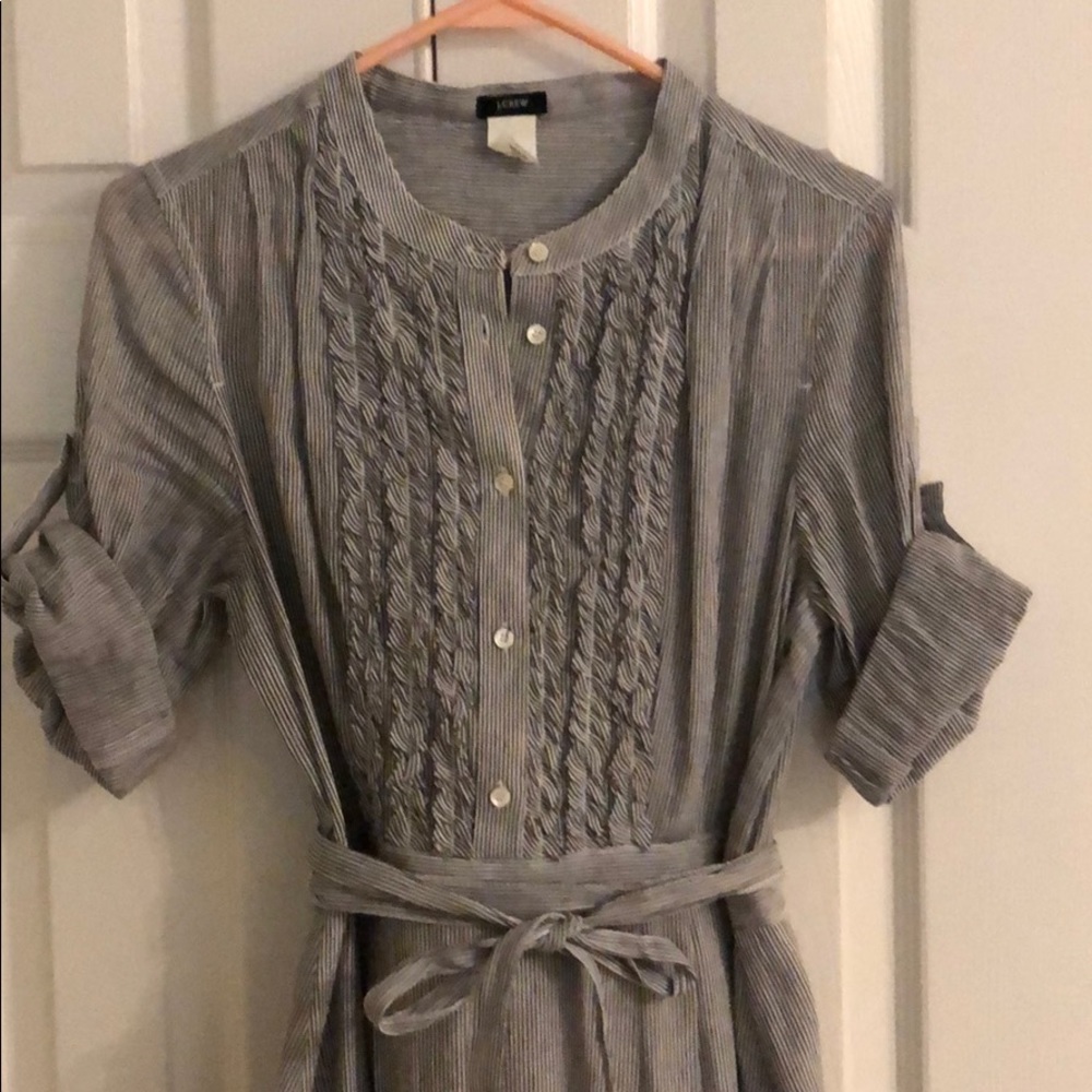 JCrew Summer Dress. Blue/ white seersucker design.
